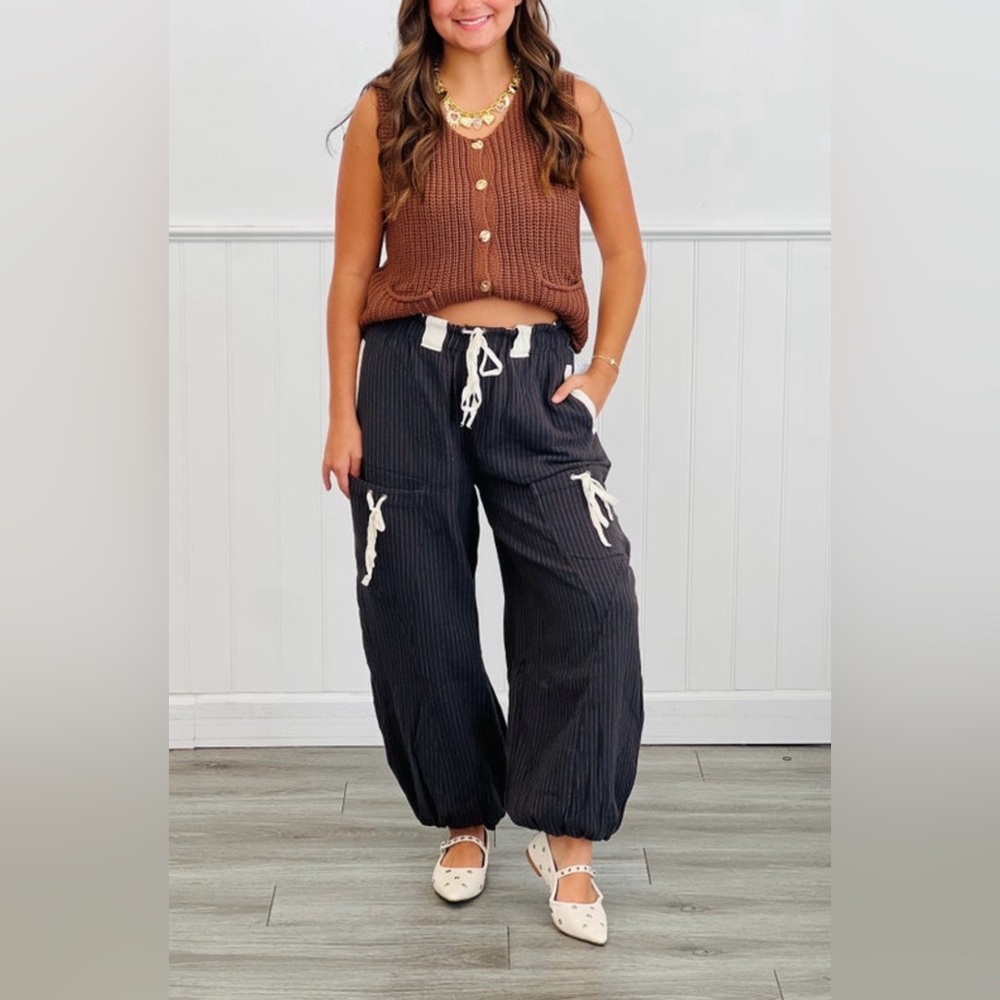 Midnight Striped Barrel Joggers - Picture 7 of 7